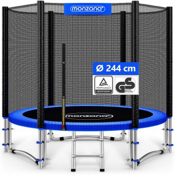 Trampoline Blauw Ø244cm incl Veiligheidsnet & Ladder