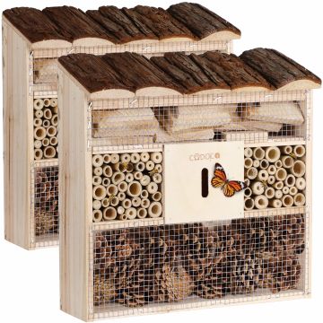Insectenhotel nestkastje 30,5x9,5x31cm  , Set van 2