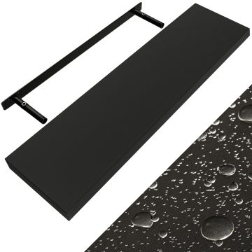 Wandplank Zwevend Mat Zwart MDF 90x23x3,8cm