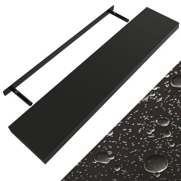 Wandplank Zwevend Mat Zwart MDF 110x23x3,8cm