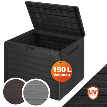 Kussenbox Lille Antraciet 190L houtlook