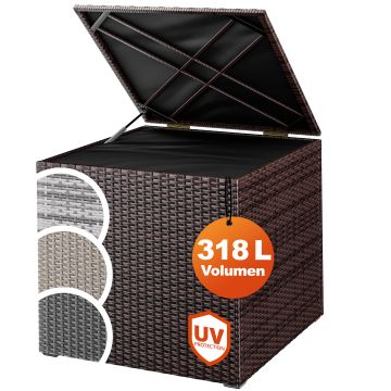 Polyrotan kussenbox Bruin 318L