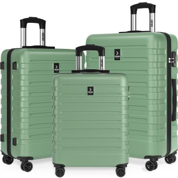 Hardschalenkoffer New York 3-delige set pastelgroen 360º wielen ABS