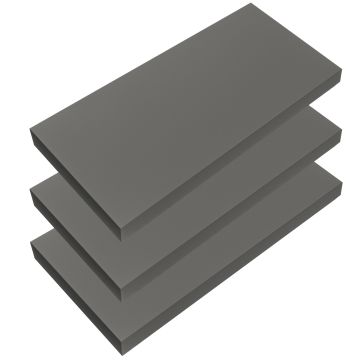 Wandplank Zwevend 3 Stuks Grijs MDF 50x23x3,8cm