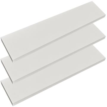 Wandplank Zwevend 3 Stuks Wit MDF 110x23x3,8cm