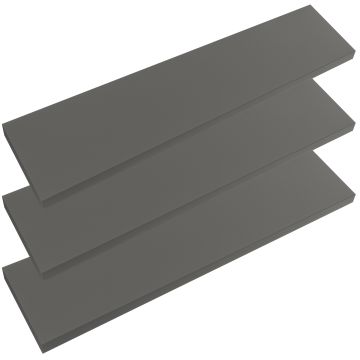 Wandplank Zwevend 3 Stuks Grijs MDF 110x23x3,8cm