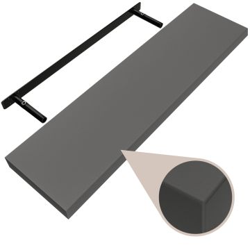 Wandplank Zwevend Mat Grijs MDF 90x23x3,8cm