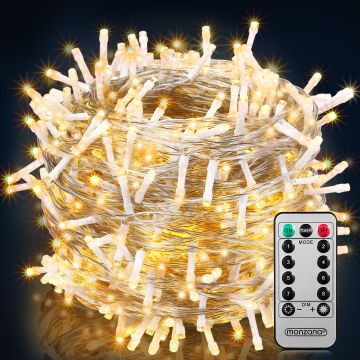 Kerstverlichting Warm Wit 60m transparant Afstandsbediening
