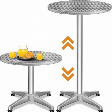 Statafel Zilver Aluminium 115cm Hoogte Verstelbaar
