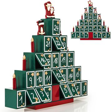 Kerst Adventkalender Pyramide Hout