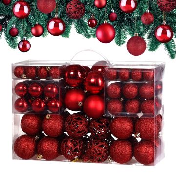 Kerstballen Rood 100-delig