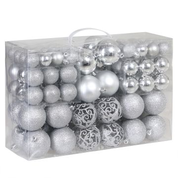Kerstballen Zilver 100-delig