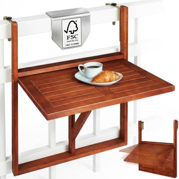 Balkonhangtafel acaciahout 65x45x87cm opvouwbaar