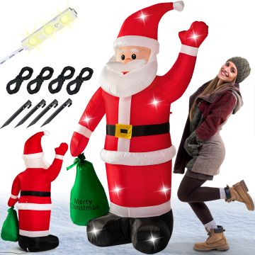Opblaasbare Kerstman Polyester 180x120cm 6 LED´s