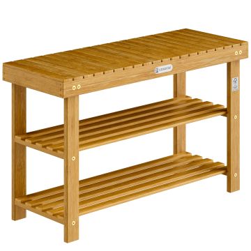 Schoenenrek 2in1 acaciahout FSC®-gecertificeerd 90x33x46cm