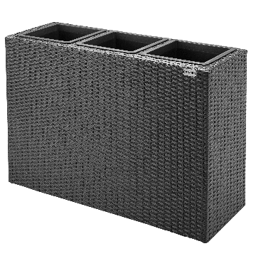 Polyrattan Bloempot Zwart 83x30,5x60cm