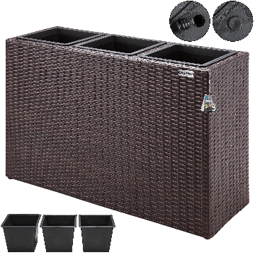 Polyrattan Bloempot Bruin 83x30,5x60cm