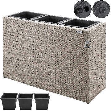 Polyrattan Bloempot Creme 83x30,5x60cm