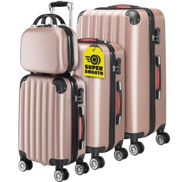 Reiskoffers 4-delige Roze ABS accessoires