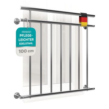 Balkonhek RVS 90x100cm
