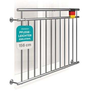 Balkonhek RVS 90x156cm
