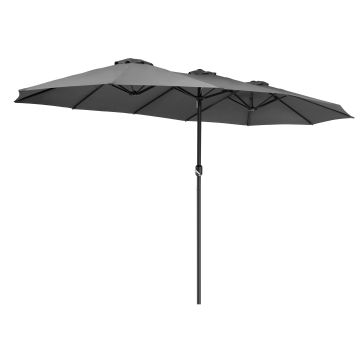 Dubbele Parasol Antraciet met UV-bescherming 80+