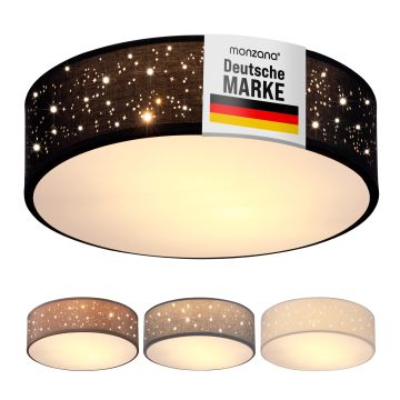 Plafondlamp Zwart Stof ø30cm