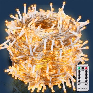 Kerstverlichting Warm Wit 40m transparant Afstandsbediening
