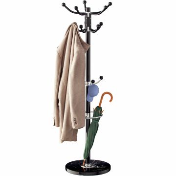Kledingrek Zwart met marmeren voet 173cm