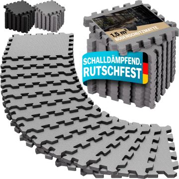 Vloerbescherming/puzzelmat Set van 18 Grijs 175x88x1cm