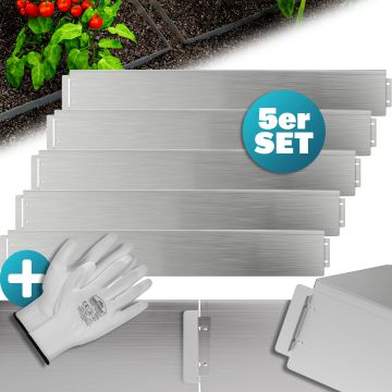 Bedrand set van 5 zilver metalen 5mx14cm