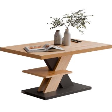 Salontafel Detroit Hout/Grijs 90x60x45cm
