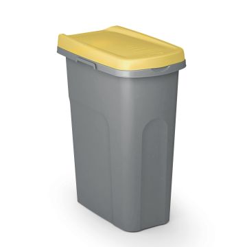 Afvalbak Grijs/Geel plastic 25L