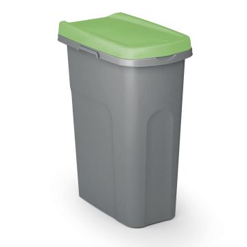Afvalbak Grijs/Groen plastic 25L