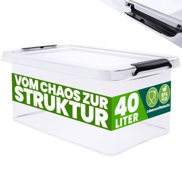 Opbergbox Transparant 58x39x26cm 40L stapelbaar