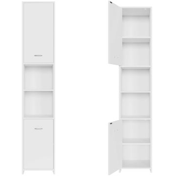 Badkamer hoge kast Neapel Wit 180x30x30cm