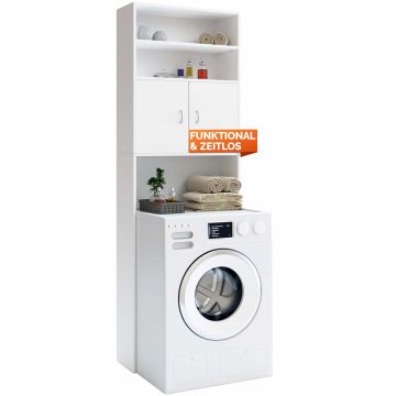 Wasmachinekast Neapel Wit 185x63x20cm