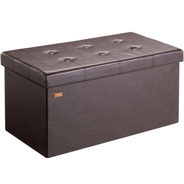 Opbergkist Bruin MDF Kunstleer 80x40x40cm 100L