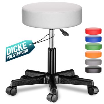 Rolkruk kunstleer Wit 360° draaibaar