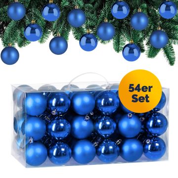 Kerstballen Blauw 54-delig