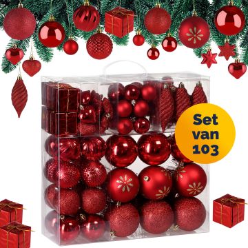 Kerstballen Rood 103-delig