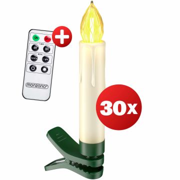 Kerstboomverlichting 30 LED Kaarsen Warmwit
