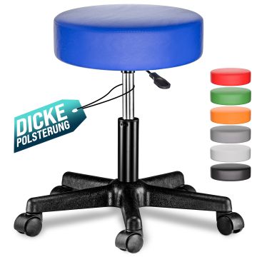 Rolkruk kunstleer Blauw 360° draaibaar