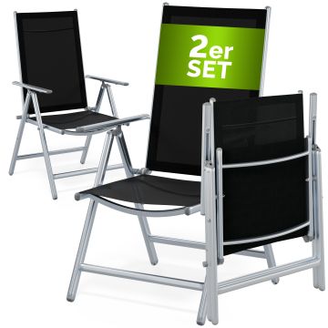 Tuinstoel Bern Set van 2 Zilver Aluminium