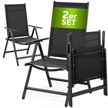 Tuinstoel Bern Set van 2 Antraciet Aluminium