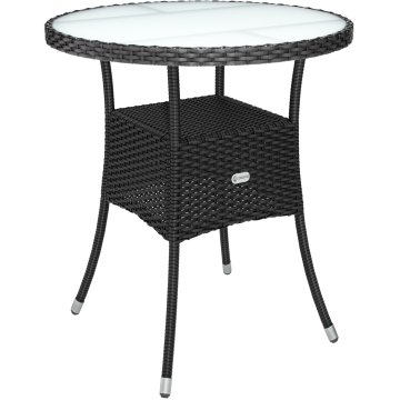 Polyrotan Balkontafel Zwart Ø60cm
