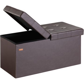 Bank Bruin 80x40x40cm met opbergruimte inklapbaar
