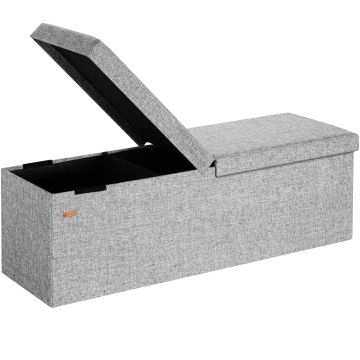 Bank Licht Grijs 115x38x38cm met Scharnierend Deksel