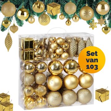 Kerstballen Goud 103-delig