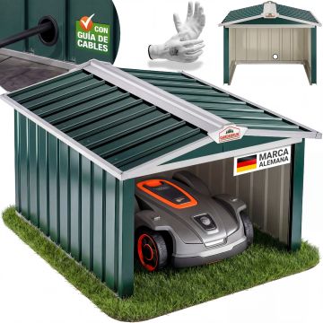 Robotmaaier Garage Groen Metaal 86x100x63cm